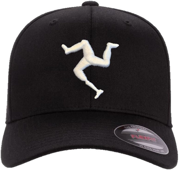 TRISKELE CURVED BILL FLEXFIT® HAT - Black With White Logo