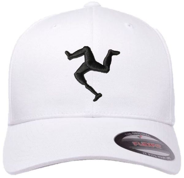 TRISKELE CURVED BILL FLEXFIT® HAT - White With Black Logo