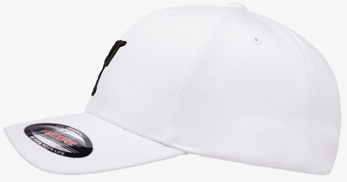 Flex Fit No Regrets Star Logo Curved Bill Hat Black Fill White Outline SM-MD / Black