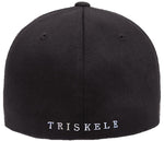 TRISKELE CURVED BILL FLEXFIT® HAT - Black With White Logo