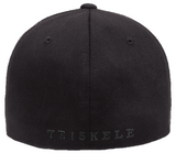 TRISKELE CURVED BILL FLEXFIT® HAT - Black with Black Logo