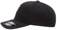 TRISKELE CURVED BILL FLEXFIT® HAT - Black With White Logo