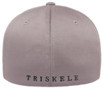 TRISKELE CURVED BILL FLEXFIT® HAT - Silver With Black Logo