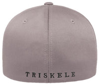 TRISKELE CURVED BILL FLEXFIT® HAT - Silver With Black Logo
