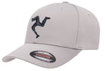 TRISKELE CURVED BILL FLEXFIT® HAT - Silver With Black Logo