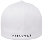 TRISKELE CURVED BILL FLEXFIT® HAT - White With Black Logo