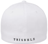 TRISKELE CURVED BILL FLEXFIT® HAT - White With Black Logo