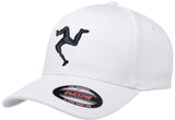 TRISKELE CURVED BILL FLEXFIT® HAT - White With Black Logo