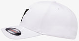 TRISKELE CURVED BILL FLEXFIT® HAT - White With Black Logo